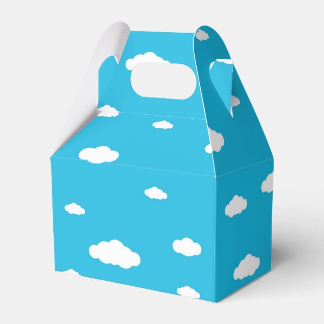 Blue Sky with White Clouds Favor Boxes (Front Side)