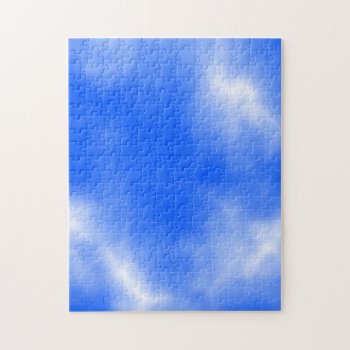 Blue Sky With White Clouds. Jigsaw Puzzle by Graphics_By_Metarla at Zazzle