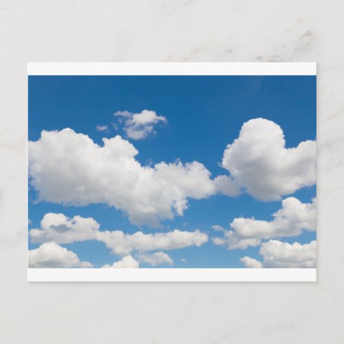 Blue sky with white clouds postcard