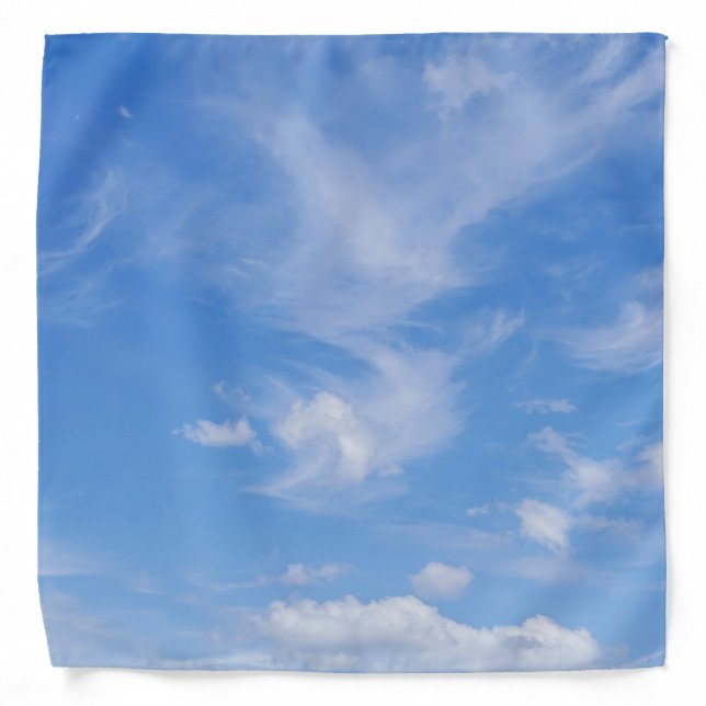 Blue Sky With Wispy Clouds Bandana (Front)