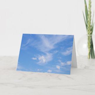 Blue Sky With Wispy Clouds Card