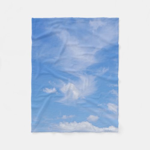 Blue Sky With Wispy Clouds Fleece Blanket