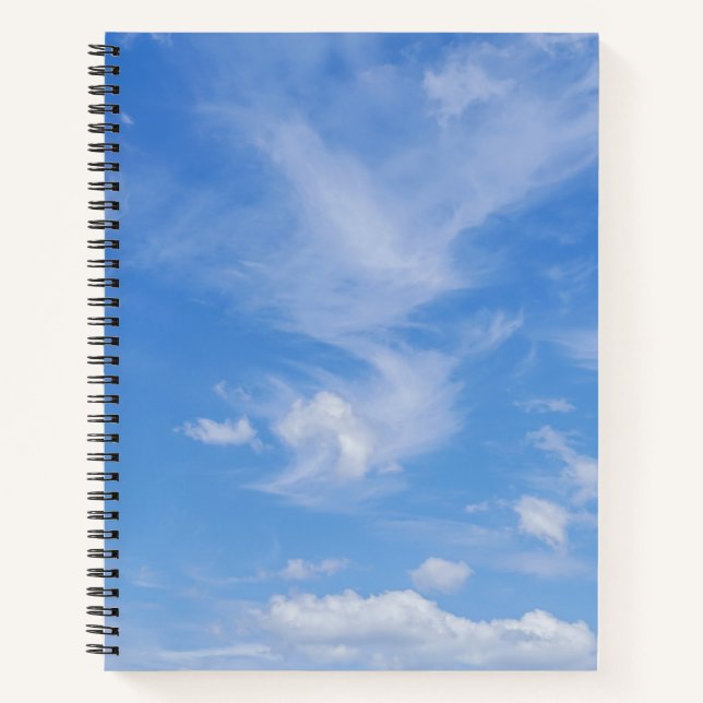 Blue Sky With Wispy Clouds Notebook (Front)