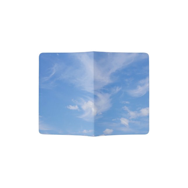 Blue Sky With Wispy Clouds Passport Holder (Opened)