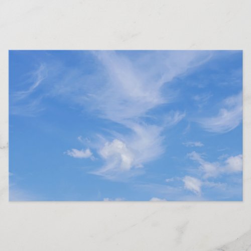 Blue Sky With Wispy Clouds Stationery