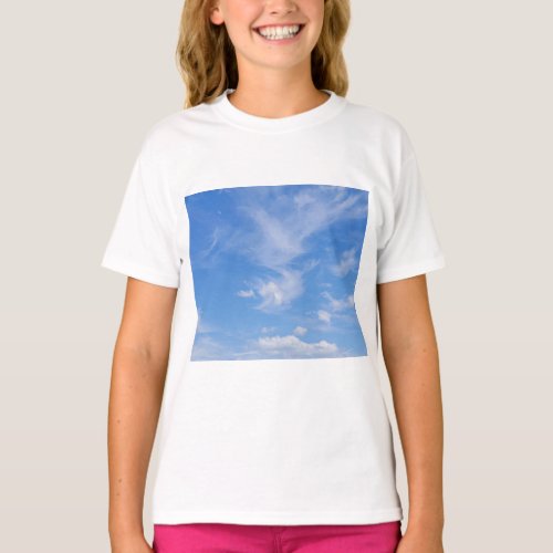 Blue Sky With Wispy Clouds T_Shirt