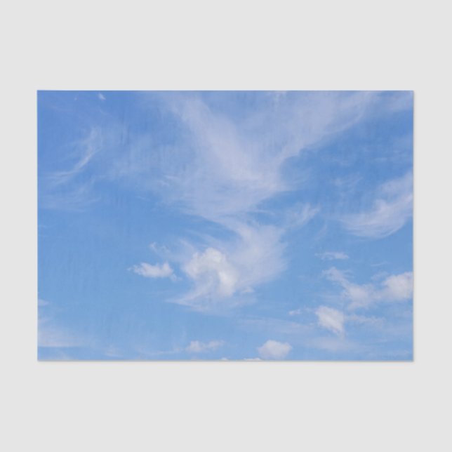 Blue Sky With Wispy Clouds Tissue Paper (Front)