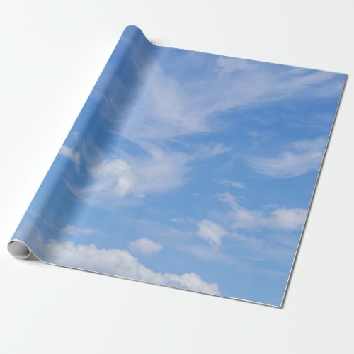 Blue Sky With Wispy Clouds Wrapping Paper