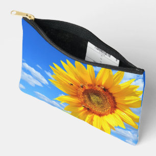 Blue Sky Yellow Sunflower Accessory Pouch