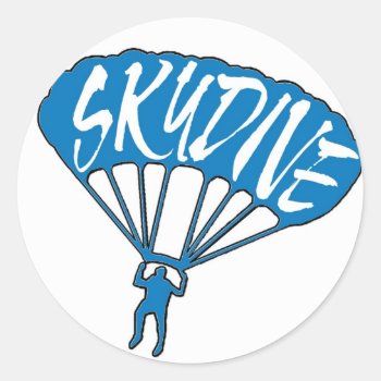 Blue Skydive Jumper Stickers by ArtisticAttitude at Zazzle
