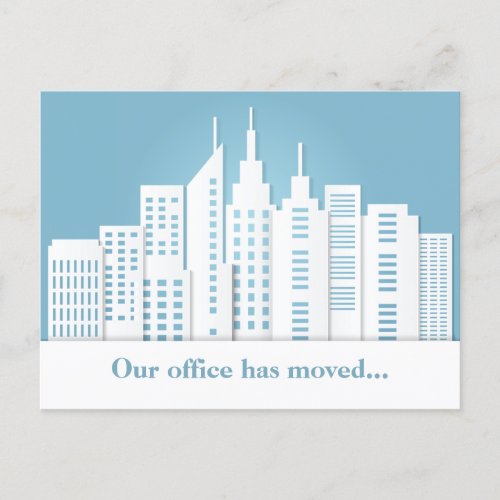 Blue Skyline Business Moving Office Address Change Postcard