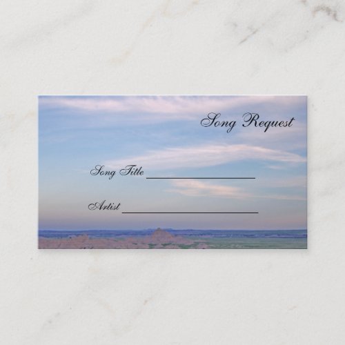 Blue Skys Song Request Business Card