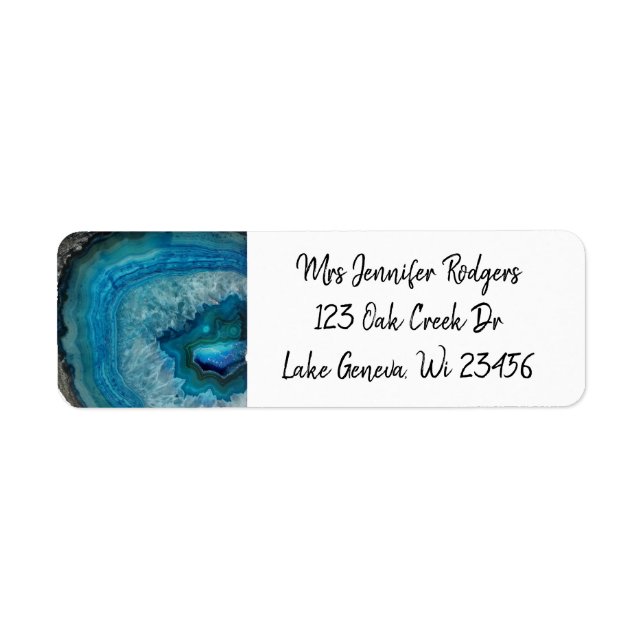 Blue slate Stone Gems Label (Front)