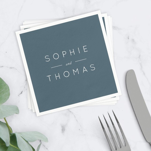 Blue Slate Wedding Napkins (Creator Uploaded)