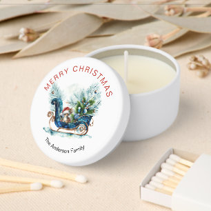 Blue Sled Baby Reindeer Christmas Mini Candle Favors