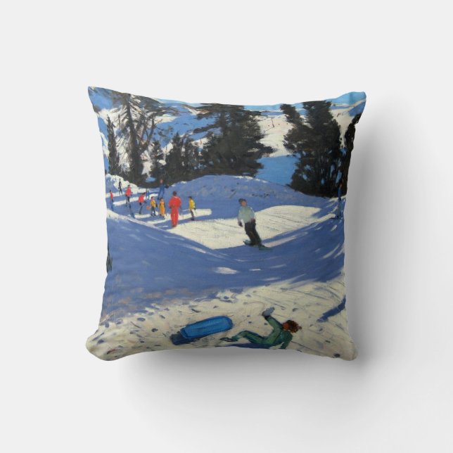 Blue Sledge Belle Plagne Throw Pillow (Front)