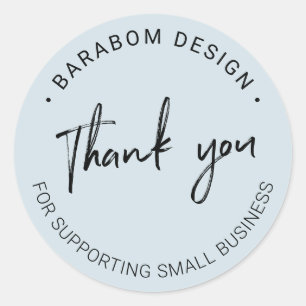 Blue Small Business Thank you package sticker