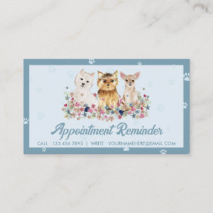 Blue Small Dogs Paw Pet Sitter Appointment Business Card