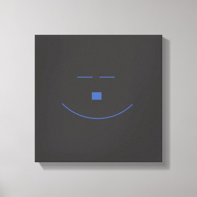 Blue Smile Face Wrapped Canvas Print (Front)