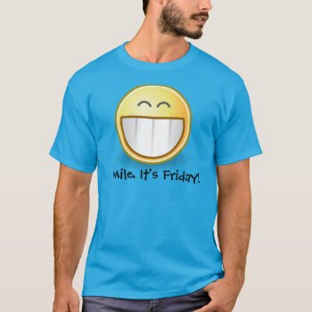 Blue"smile  It's Friday Face Men's T Shirt by LittleThingsDesigns at Zazzle