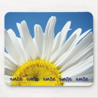 Blue Smile Smile Smile mousepad Blue sky Daisies