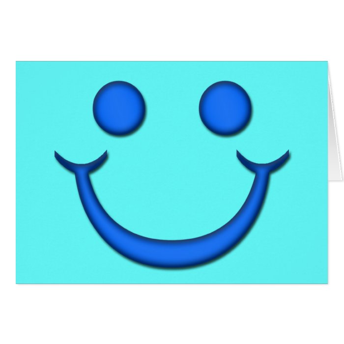 BLUE SMILEY FACE CARD