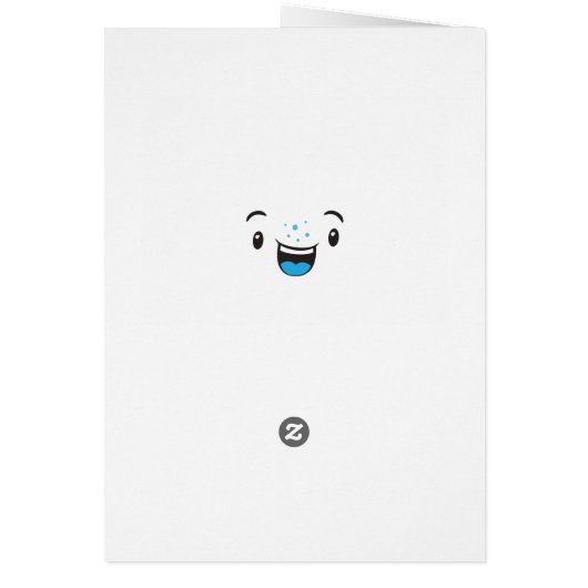 Blue Smiling Kawaii Face Note Card (Back)