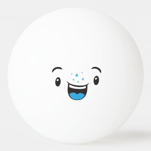 Blue Smiling Kawaii Face Ping Pong Balls