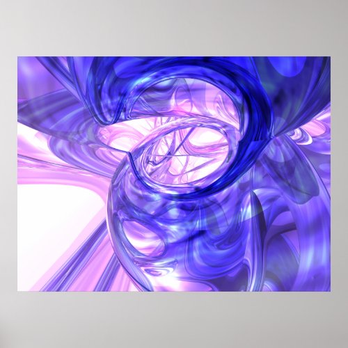 Blue Smoke Abstract Poster