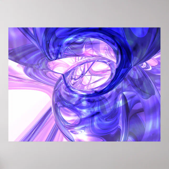Blue Smoke Abstract Poster | Zazzle