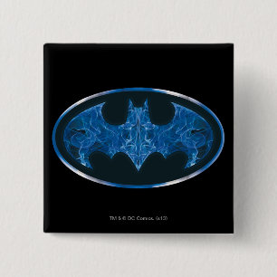 Blue Smoke Bat Symbol Button