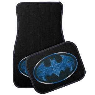 Blue Smoke Bat Symbol Car Mat