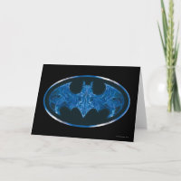 Blue Smoke Bat Symbol Card