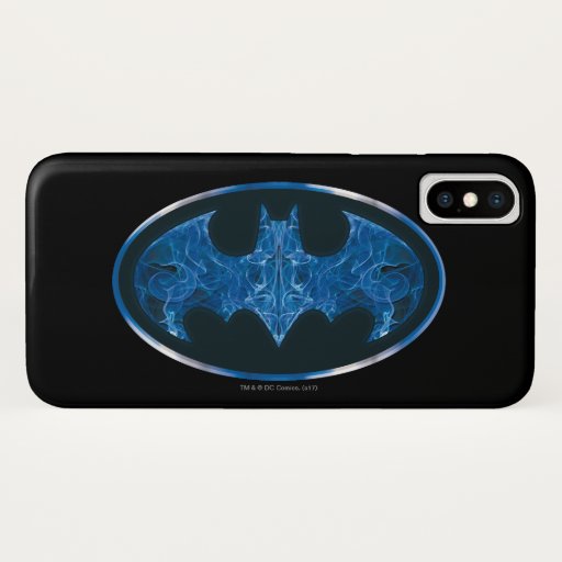 Blue Smoke Bat Symbol iPhone X Case
