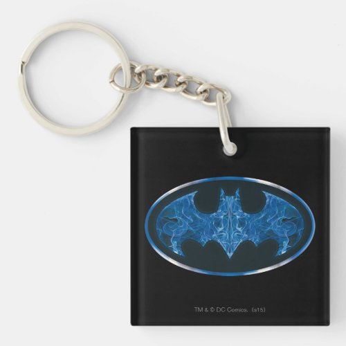 Blue Smoke Bat Symbol Keychain