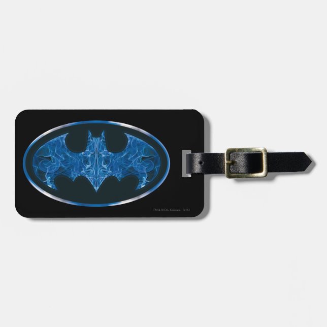 Blue Smoke Bat Symbol Luggage Tag (Front Horizontal)