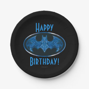Blue Smoke Bat Symbol Paper Plates