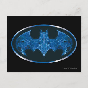 Blue Smoke Bat Symbol Postcard