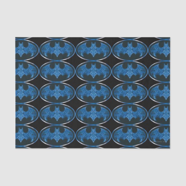 Blue Smoke Bat Symbol Tissue Paper (Front)