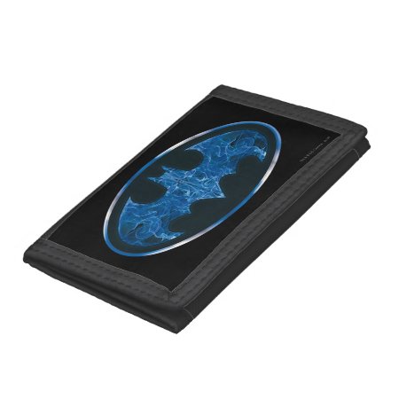 Blue Smoke Bat Symbol Tri-fold Wallet