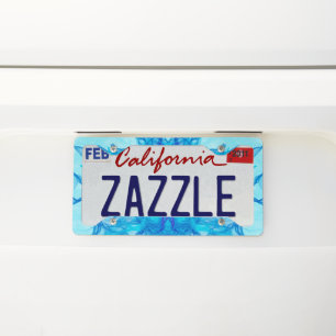 BLUE SMOKE - Fractal Art - License Plate Frame