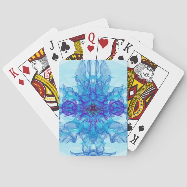 BLUE SMOKE - Fractal Art - Poker Cards (Back)