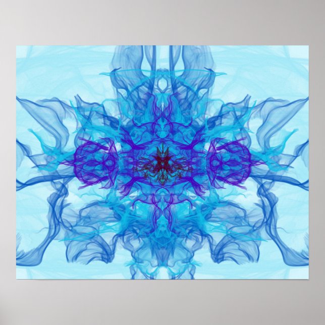 BLUE SMOKE - Fractal Art - Poster (Front)