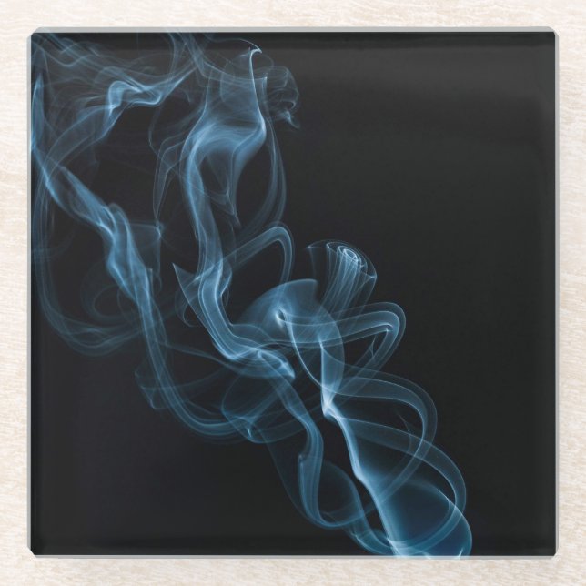 Blue Smoke Glass Coaster (Front)
