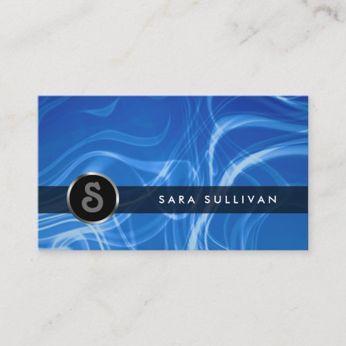 Blue Smoke Monogram Business Card