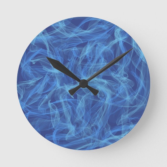 Blue Smoke Round Clock (Front)