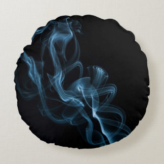 Blue Smoke Round Pillow