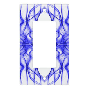 Blue Smoke Symmetrical Minimalist White Light Switch Cover