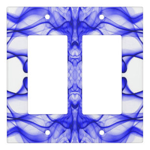 Blue Smoke Symmetrical Minimalist White Light Switch Cover