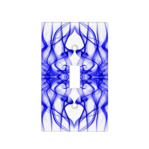 Blue Smoke Symmetrical Minimalist White Light Switch Cover